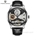 BENYAR Top Herren Hochwertige Uhren Luxus Leder Armbanduhren Mode Gut Design Skeleton Mechanische Uhr Wasserdicht